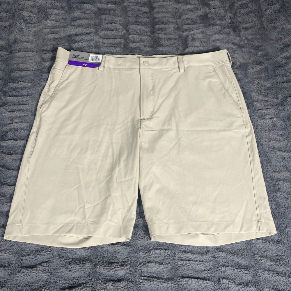 Greg Norman Mens Ultimate Comfort Golf Shorts Beige Khaki Size 40 NWT AP612